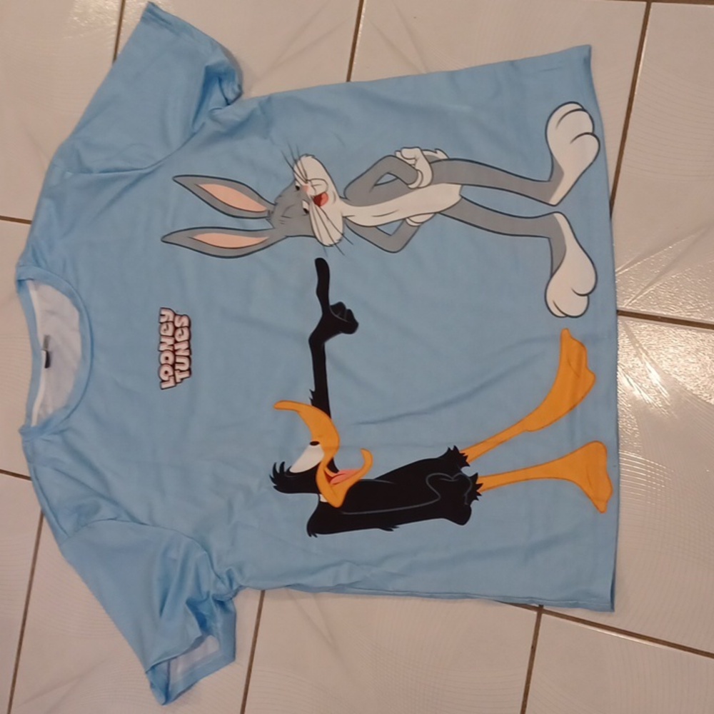 4/$80 New Light Blue Looney Tunes Tee - Size XXL